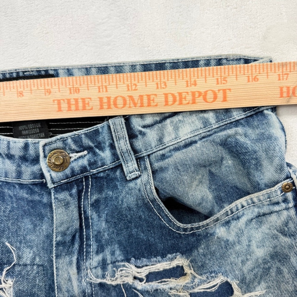 Blue Seven Denim Lab Mens 36x34 Distressed Moto Acid Wash Straight Jeans Blue - Picture 12 of 13